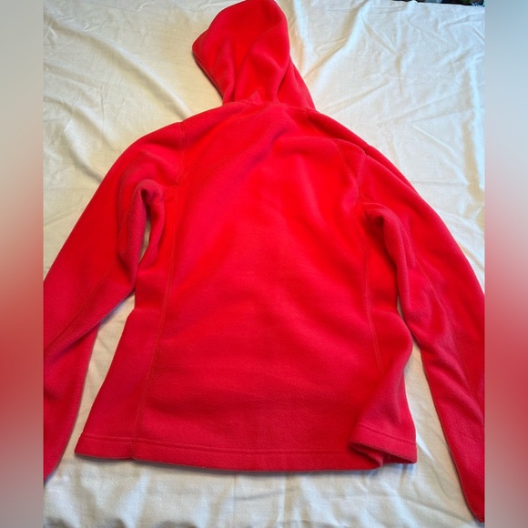 The. North Face. Bright coral fleece zip front, hooded jacket. - Picture 2 of 6